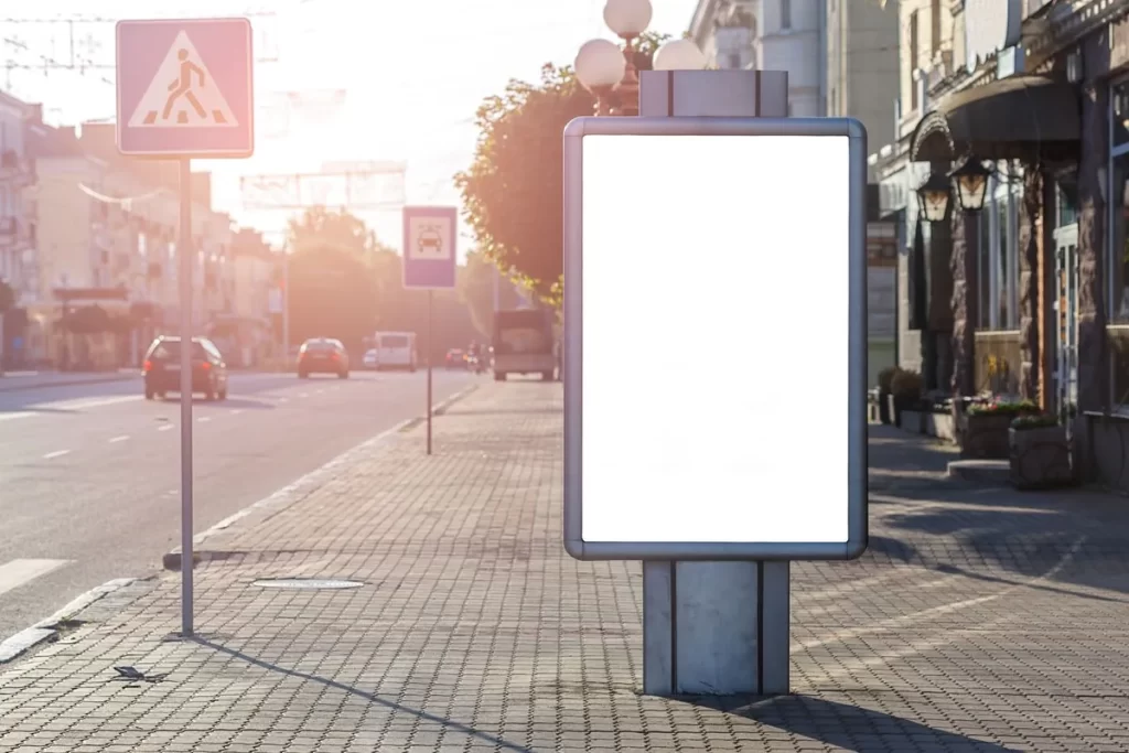 Blank street billboard ready for a printed billboard skin